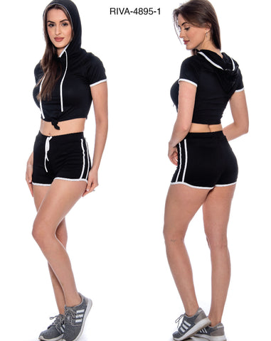 Ladies TRUE ROCK Short & S/S Half Hoodie Set