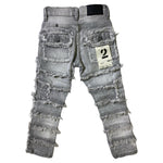 Little Kids FWRD DENIM CO. Patchwork True Stacked Denim Jeans