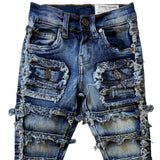 Little Kids FWRD DENIM CO. Patchwork True Stacked Denim Jeans