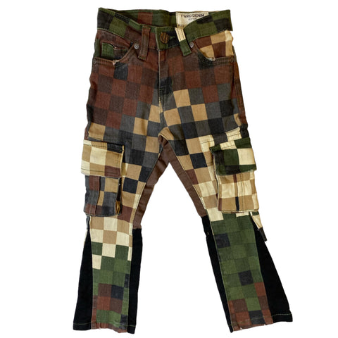 Little Kids FWRD DENIM CO. Digital Camo Twill Stacked Jeans