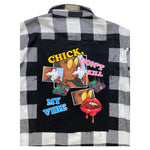 Men WEDDING CAKE Don't Kill My Vibe Button Up L/SLV Plaid Shirt