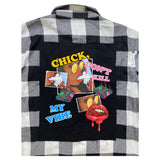 Men WEDDING CAKE Don't Kill My Vibe Button Up L/SLV Plaid Shirt