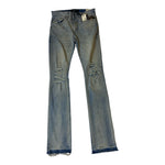 Men JORDAN CRAIG Shreds On Knees Stacked Denim Jean