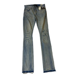 Men JORDAN CRAIG Shreds On Knees Stacked Denim Jean