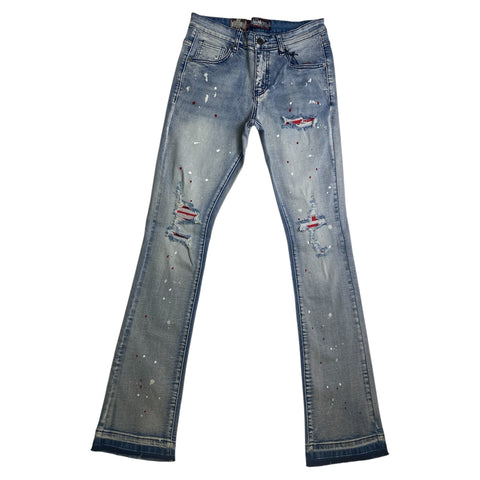 Men DENIMICITY Rip N Repair Denim Stacked Jeans
