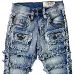 Little Kids FWRD DENIM CO. Patchwork True Stacked Denim Jeans