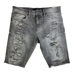 Men JORDAN CRAIG Denim W Shreds Shorts