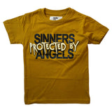 Little Kids EVOLUTION IN DESIGN Sinners Protected  By Angels T-Shirt