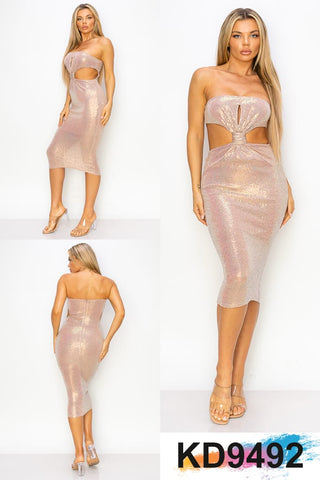 Women KIMCINE Shiny Strapless Dress