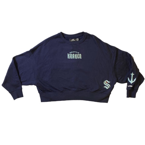 Women PRO STANDARD Seattle Kraken Crop Crewneck Sweater