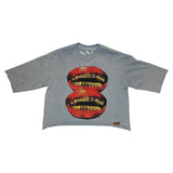 KLEEP PETTI SN/ Jersey 3/4 Sleeve Crop Top Tee