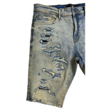 Men JORDAN CRAIG Denim W Shreds Shorts