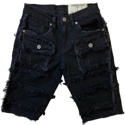 Kid's FWRD DENIM & CO Patchwork Denim Shorts