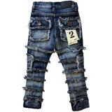 Little Kids FWRD DENIM CO. Patchwork True Stacked Denim Jeans