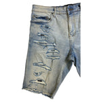 Men JORDAN CRAIG Denim W Shreds Shorts