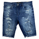 Men JORDAN CRAIG Denim W Shreds Shorts