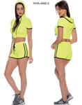 Ladies TRUE ROCK Short & S/S Half Hoodie Set