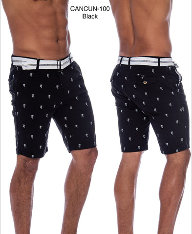 Men TRUE ROCK AOP Shorts With Belt