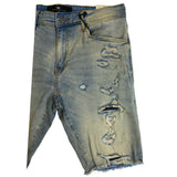 Men JORDAN CRAIG Denim W Shreds Shorts