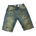 Kids EVOLUTION Fractured Denim Shorts