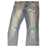 Men DENIMICITY Rip N Repair Denim Stacked Jeans