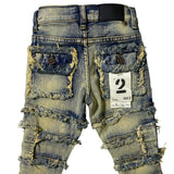 Little Kids FWRD DENIM CO. Patchwork True Stacked Denim Jeans