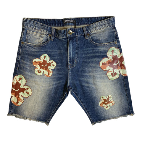 Men ROKU STUDIO Flower Denim Short