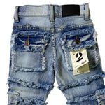 Little Kids FWRD DENIM CO. Patchwork True Stacked Denim Jeans