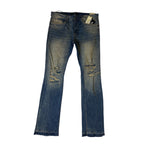 Men JORDAN CRAIG Shreds On Knees Stacked Denim Jean