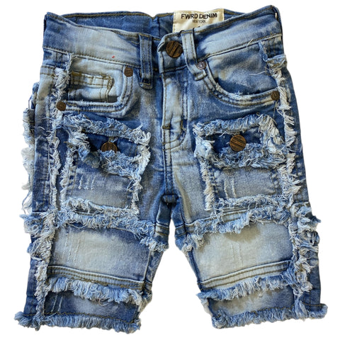 Little Kids FWRD DENIM & CO. Patchwork Denim Short