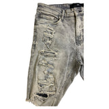 Men JORDAN CRAIG Denim W Shreds Shorts