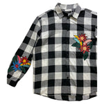 Men ROKU STUDIO Flower L/SLV Plaid Shirt