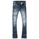 Men JORDAN CRAIG Piecing Stacked Denim Jean