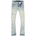 Men JORDAN CRAIG Piecing Stacked Denim Jean