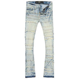 Men JORDAN CRAIG Piecing Stacked Denim Jean