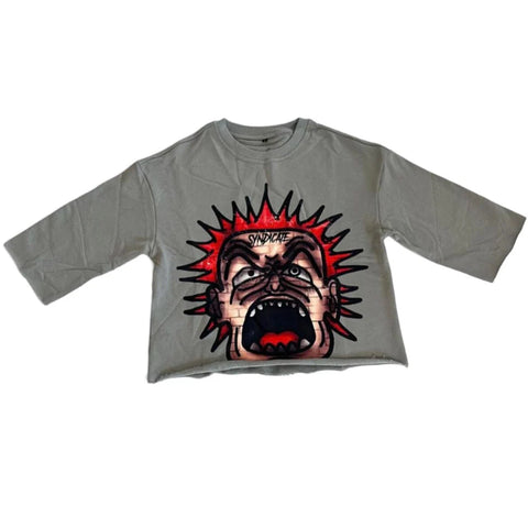 Men SYNDICATE Angry Man Cropped Crew T-shirt