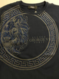 Men AVENUE GEORGE V PARIS Baroque Lion Head T-Shirt