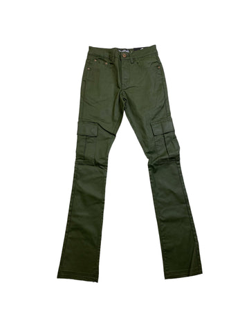 Men QUALIFIED DENIM  Wax Cargo Stack Denim Pants