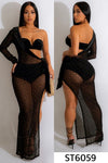 Women KIMCINE See Through 3 Piece Set Dress