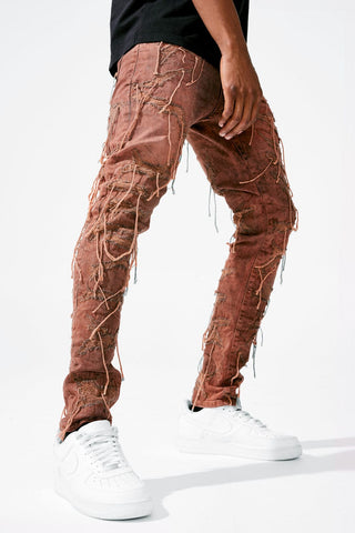 Men JORDAN CRAIG Heavy Shredded Sean Fit Jeans