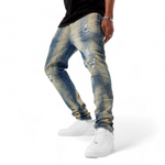 Men JORDAN CRAIG Sprayed On Mesh Jeans