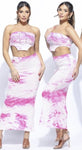 Women Tie Dye Tube Top & Maxi Skirt 2P set