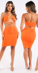 Women K too Laser Cut 2P Skirt Set