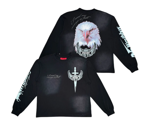 Men WRATHBOY Eagle Crew Long Sleeve T-Shirt