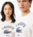 Men LACOSTE Signature Print Cotton T-shirt