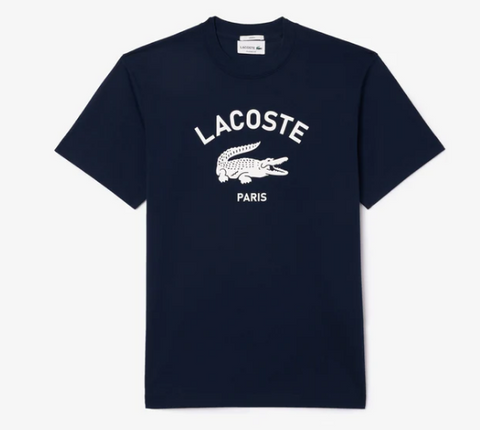 Men LACOSTE Signature Print Cotton T-shirt