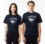 Men LACOSTE Signature Print Cotton T-shirt