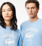 Men LACOSTE Signature Print Cotton T-shirt