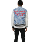 Men KLEEP Premium Jacquard Sleeve Varsity Patches Jacket