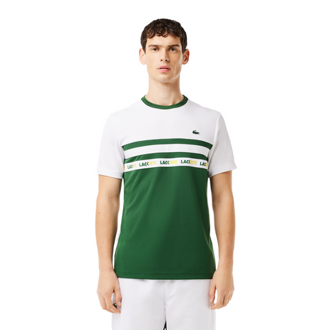 Men LACOSTE Ultra Dry Crocodile Colorblock Sport T-shirt